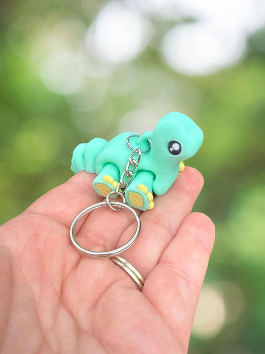 Brontosaurus dinosaur keychain