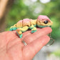 Rainbow dinosaur T-Rex keychain