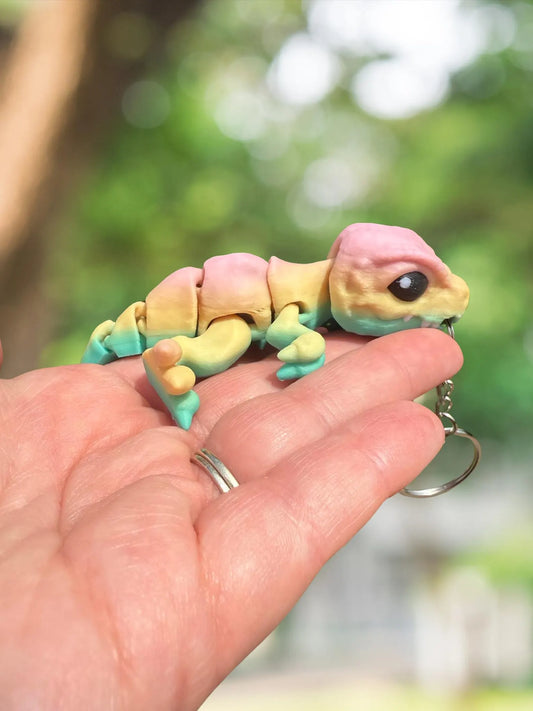 Rainbow dinosaur T-Rex keychain