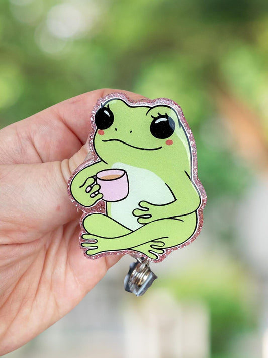 Coffee frog retractable badge reel