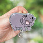 Happy hippo retractable badge reel