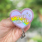 Overthinker heart retractable badge reel