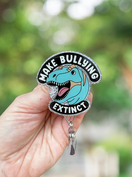 Make bullying extinct dinosaur retractable badge reel