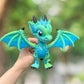 Large blue and green 3D printed articulated western dragon
