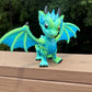 Large blue and green 3D printed articulated western dragon