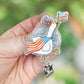Patriotic goose retractable badge reel
