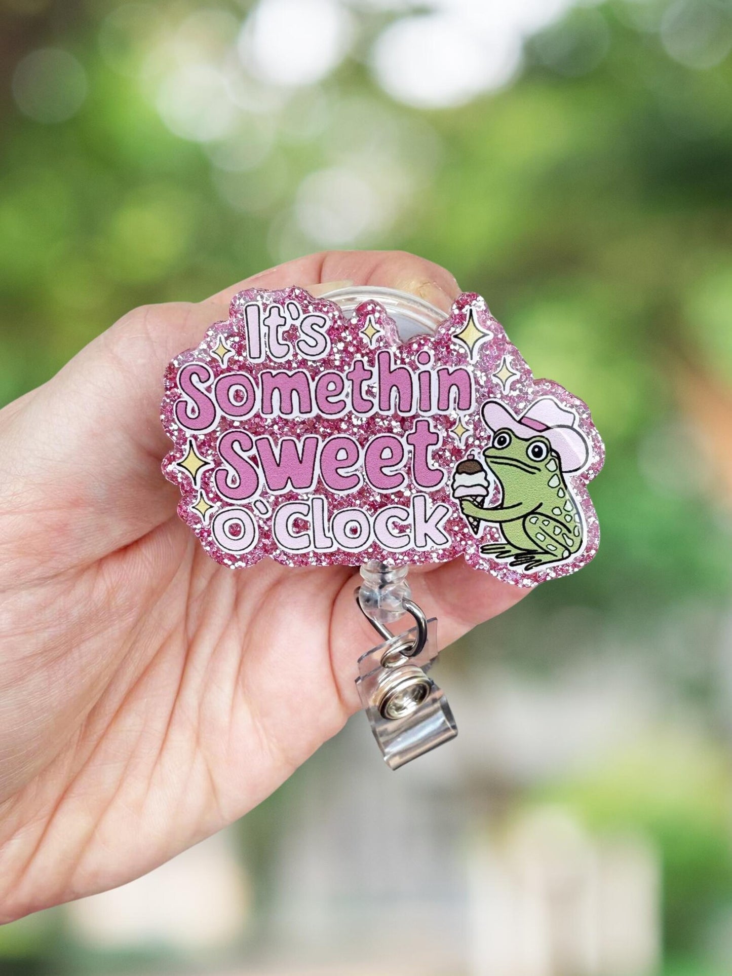 It's something sweet 'o clock retractable badge reel