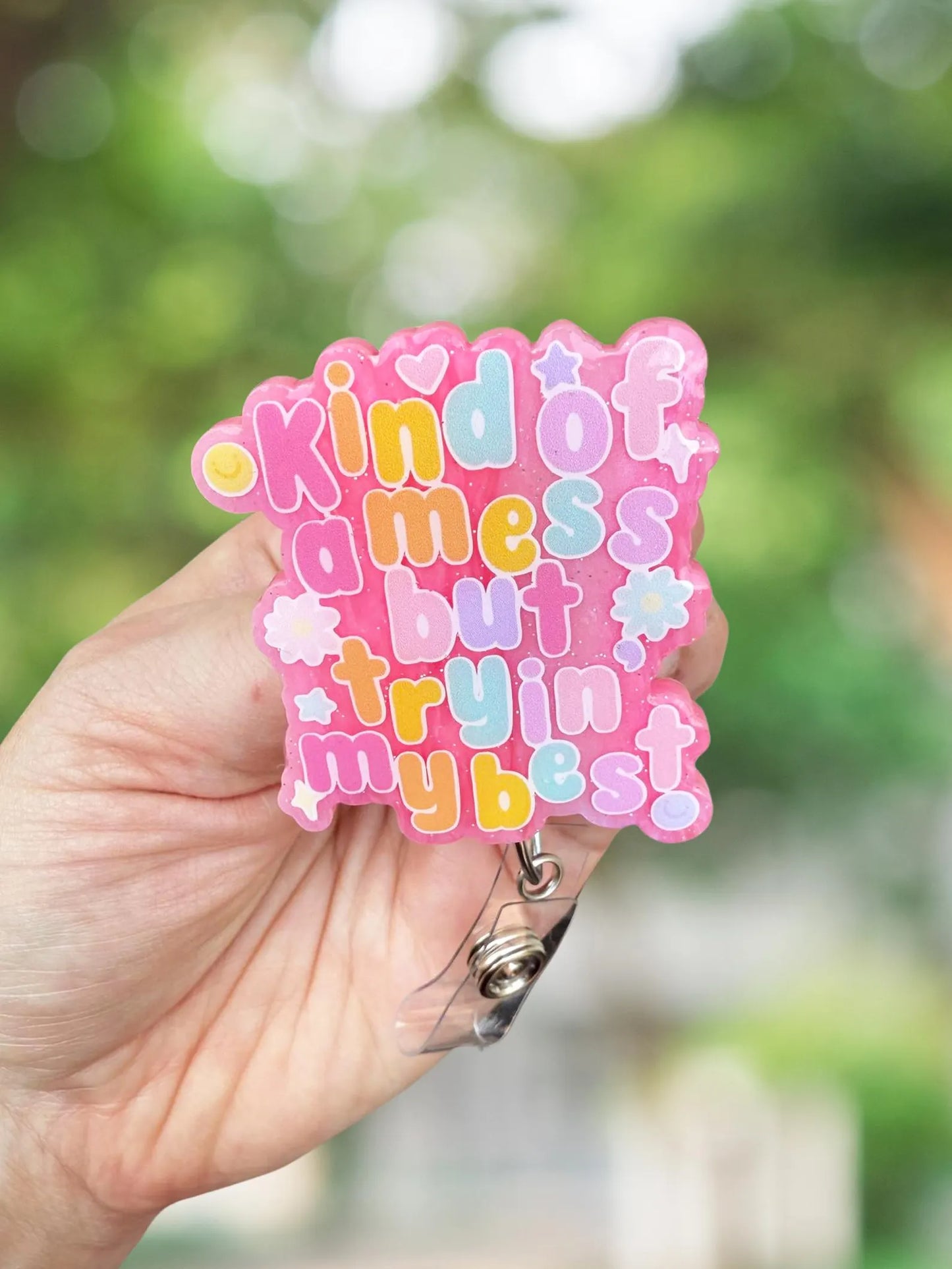 Kind of a mess but trying my best retractable badge reel