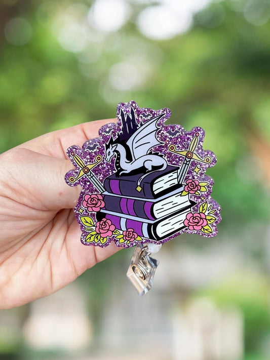 Dragon books retractable badge reel