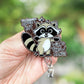 Sweet but will throw hands raccoon retractable badge reel