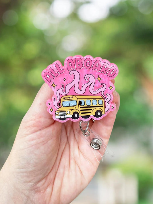 All aboard the struggle bus retractable badge reel