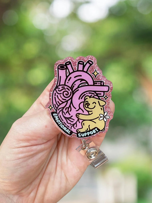 Emotional support dog retractable badge reel