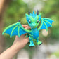 Large blue and green 3D printed articulated western dragon