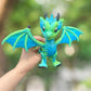 Large blue and green 3D printed articulated western dragon