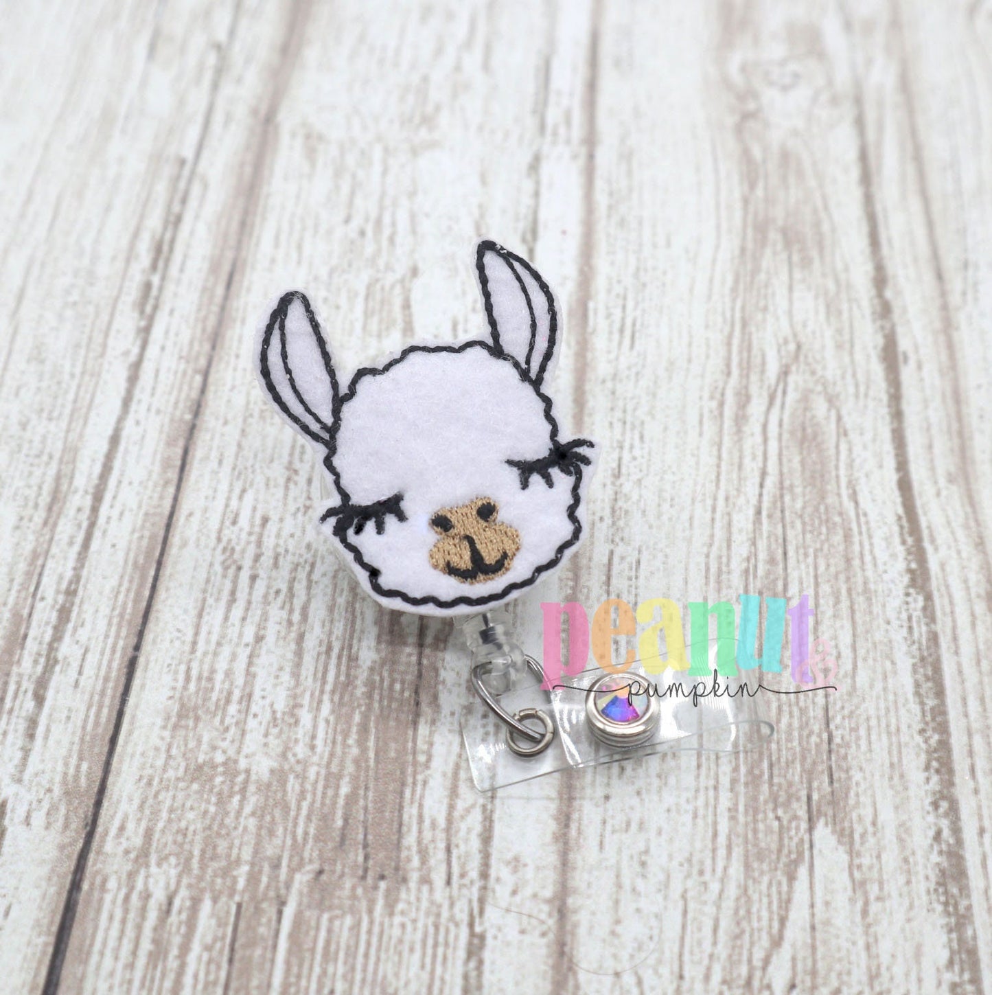 Llama badge reel, llama gifts, llama badge holder, cute badge reel, felt badge reel, retractable medical ID badge, teacher gift, nurse gift