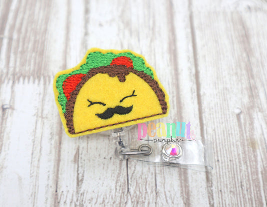 Taco badge reel, taco gifts, food gifts, cute badge reel, felt badge reel, teacher gifts, teacher badge reel, badge ID holder, nurse gifts