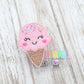 Ice cream badge reel, ice cream gifts, ice cream badge holder, cute badge reel, felt badge reel, teacher gift, nurse gift, ice cream cone