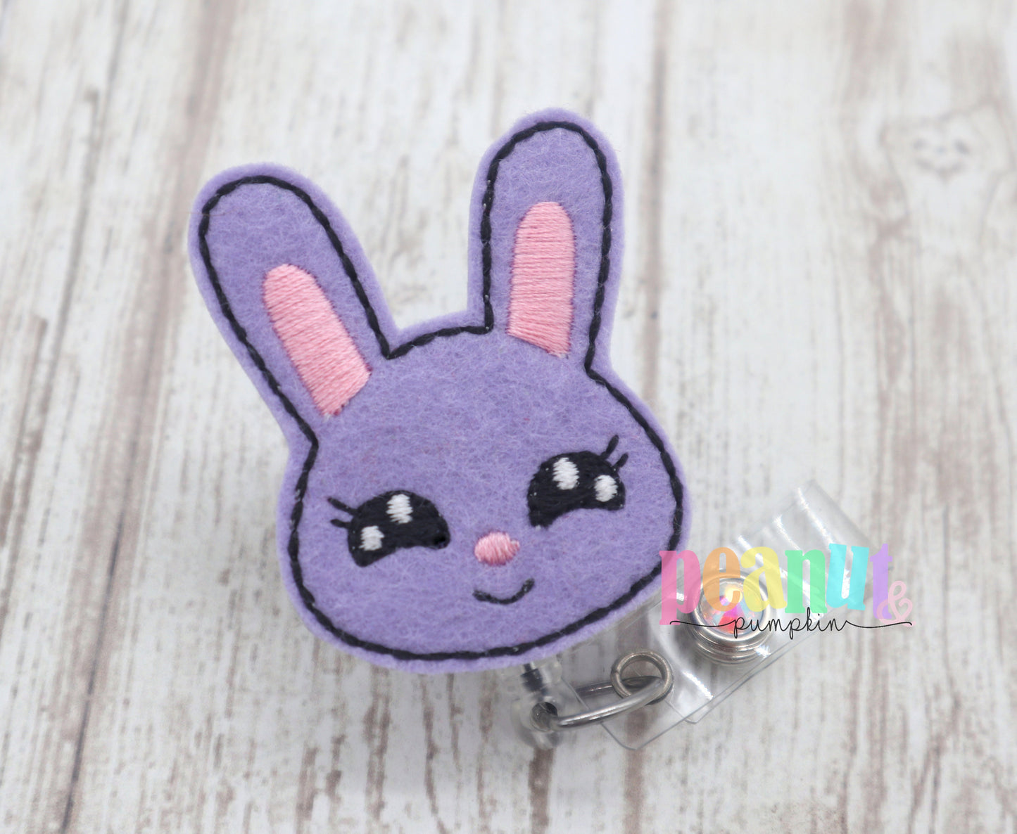 Bunny badge reel, bunny badge clip, bunny gifts, Easter badge reel, felt badge reel, cute badge reel, holiday badge reel, Easter bunny gift