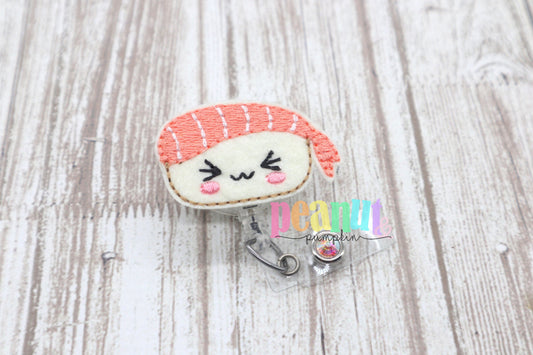 Sushi badge reel, sushi badge clip, sushi gifts, felt badge reel, retractable badge reel, cute badge clip, gift for nurse, gift for teacher