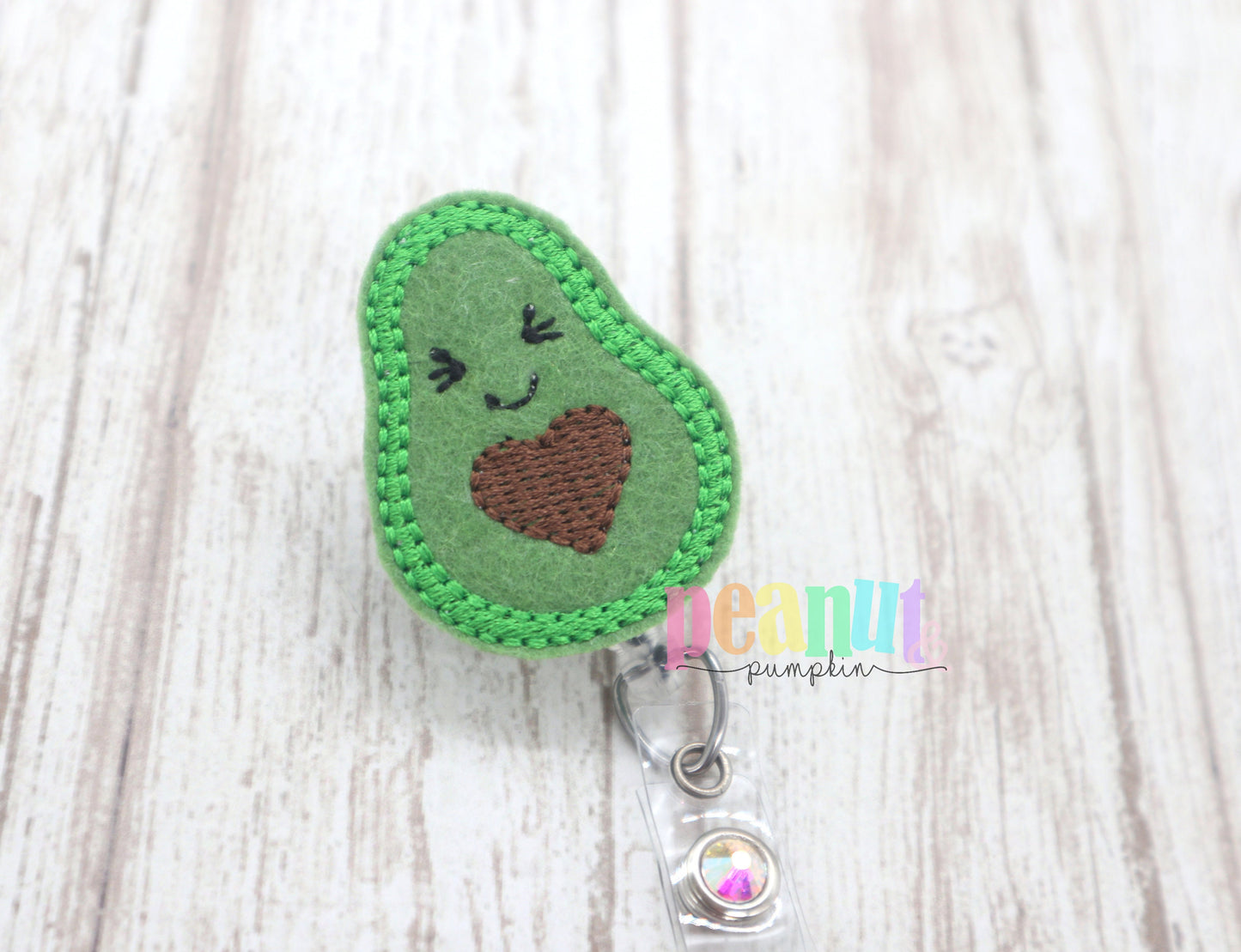 Avocado badge reel, avocado badge clip, avocado gifts, felt badge reel, food badge reel, cute badge reel, doctor gift, teacher badge reel