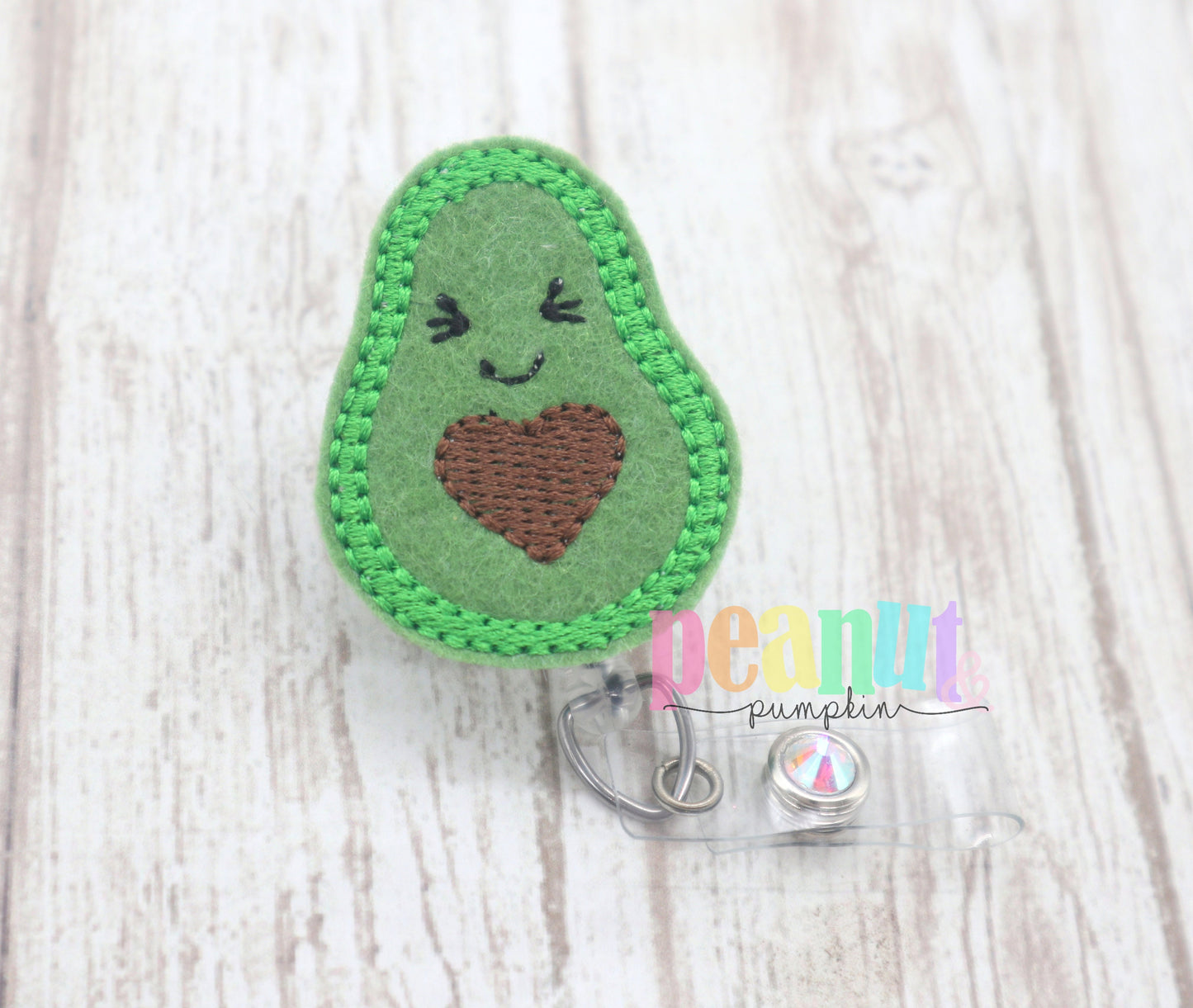 Avocado badge reel, avocado badge clip, avocado gifts, felt badge reel, food badge reel, cute badge reel, doctor gift, teacher badge reel