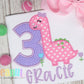 Pink dinosaur birthday shirt, girls dinosaur birthday outfit, dinosaur birthday shirt girl, girly dinosaur, dino birthday party, dino shirt