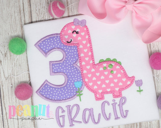 Pink dinosaur birthday shirt, girls dinosaur birthday outfit, dinosaur birthday shirt girl, girly dinosaur, dino birthday party, dino shirt