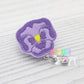 Flower badge reel, flower badge clip, flower gifts, pansy gifts, purple pansy, cute felt badge reel, gift for doctor, nurse badge reel