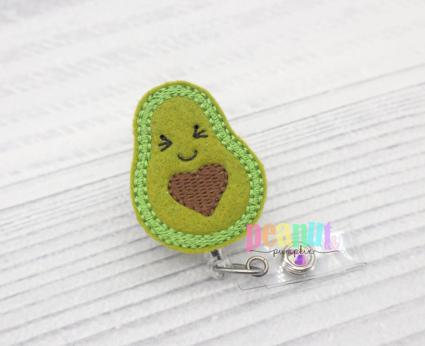 Avocado badge reel, avocado badge clip, avocado gifts, cute felt badge reel, gift for nurse, nurse badge reel, teacher reel, teacher gifts