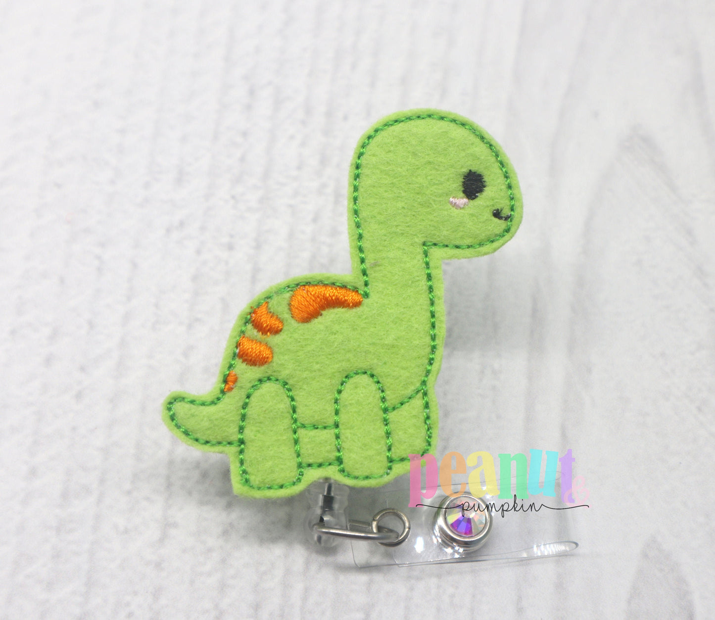 Dinosaur badge reel, dino badge reel, nurse badge reel, felt badge reel, teacher badge reel, dinosaur gifts, green dinosaur, badge clip