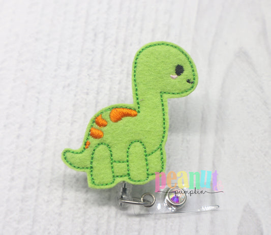 Dinosaur badge reel, dino badge reel, nurse badge reel, felt badge reel, teacher badge reel, dinosaur gifts, green dinosaur, badge clip