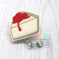 Cheesecake badge reel, cheesecake badge clip, gift for baker, baker badge reel, food badge reel, cute badge reel, teacher badge reel