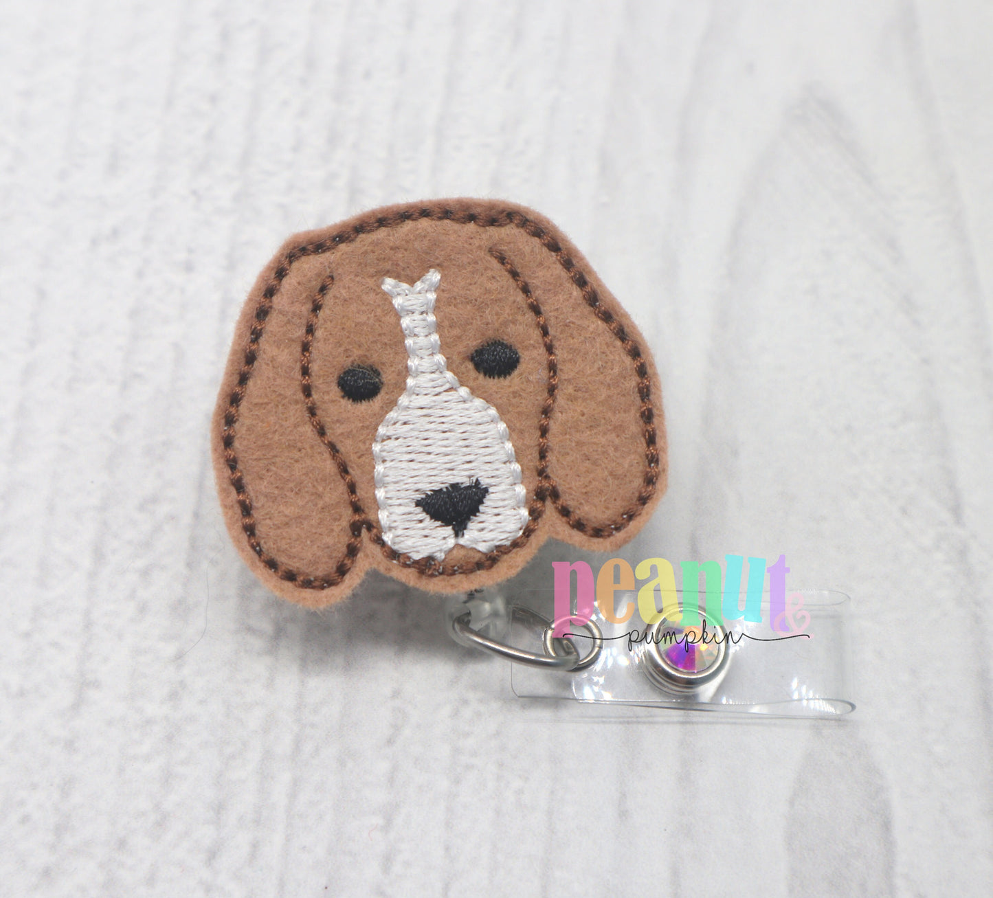 Beagle badge reel, beagle badge clip, beagle gifts, dog badge reel, dog badge clip, felt badge reel, gift for nurse, teacher badge reel