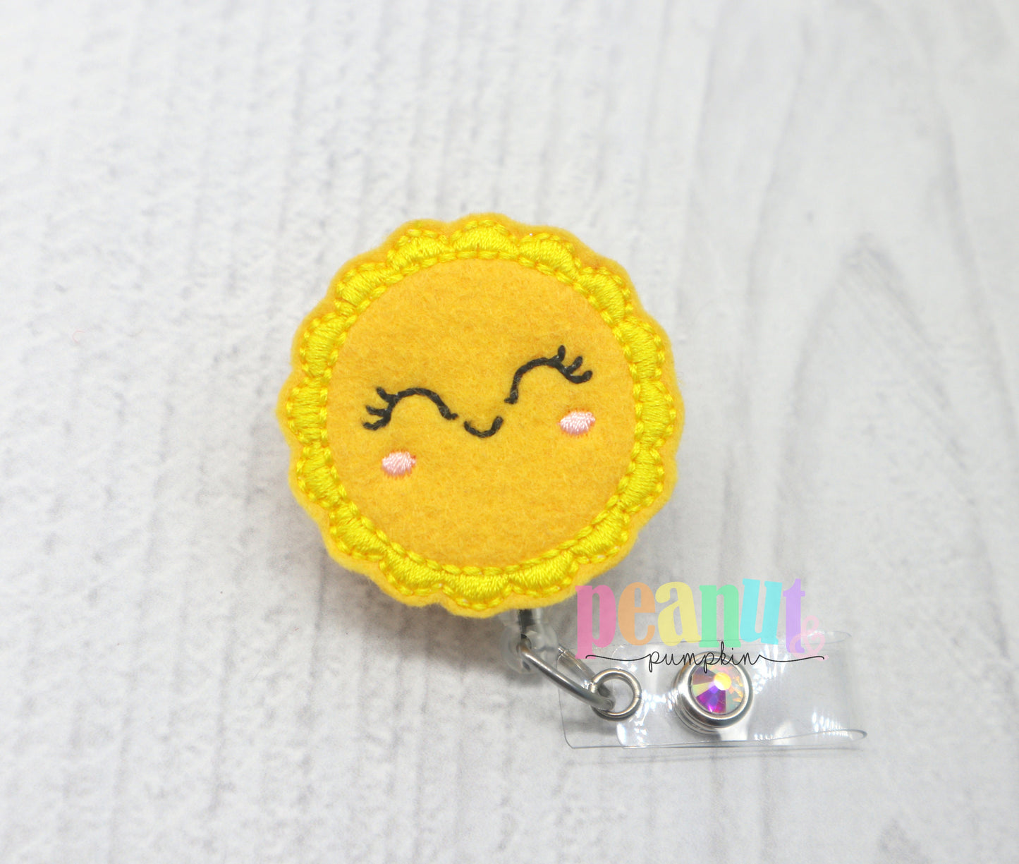 Sun badge reel, sunshine badge reel, sun badge clip, cute little sunshine, nurse badge reel, retractable ID badge holder, teacher badge reel