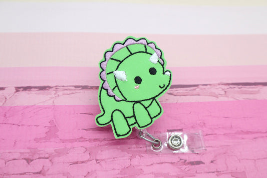 Triceratops badge reel - dinosaur badge reel - dino badge reel - dinosaur badge holder - cute badge reel - retractable - dinosaur gifts