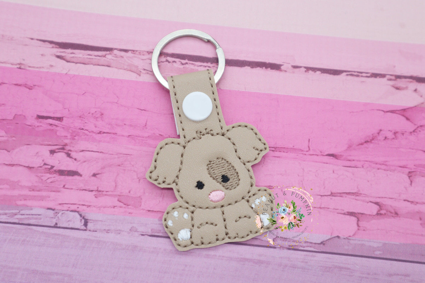 Puppy keychain - dog keychain - puppy snap keychain - snap tab - cute keychain - gift for dog lovers - cute puppy keychain