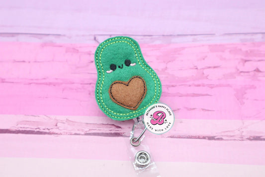 Boy avocado badge reel - avocado badge clip - avocado badge holder - cute badge reel - fruit badge reel - badge reel nurse - lanyard