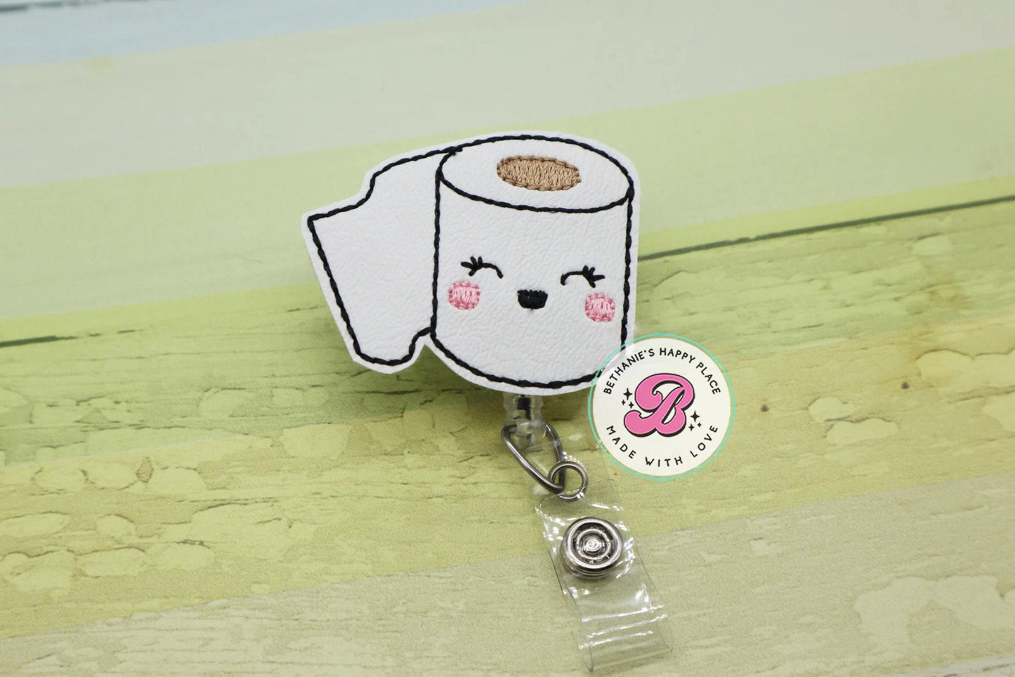 Toilet paper badge reel - TP badge reel - toilet paper badge holder - badge clip - badge reel nurse - toilet paper lanyard - cute badge reel