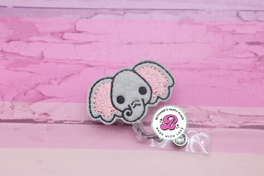 Elephant badge reel - elephant badge clip - cute elephant badge holder - retractable - elephant lanyard - badge reel nurse - teacher badge