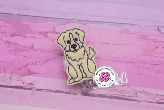 Golden retriever badge reel - golden retriever badge holder - dog badge reel - dog badge clip - retractable ID badge holder - vet badge reel