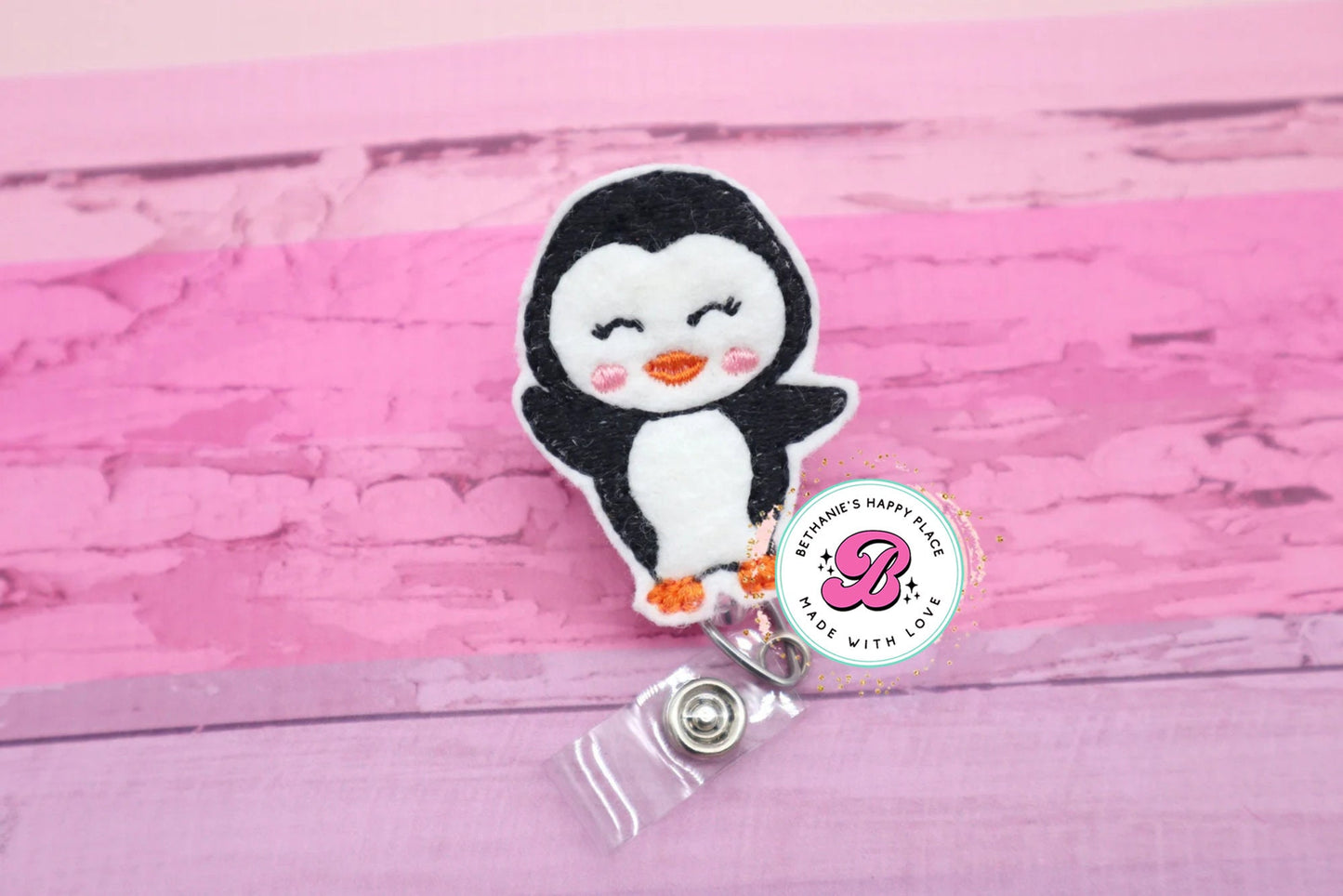 Penguin badge reel - cute penguin - penguin gifts - penguin badge holder - badge clip - badge reel cute - badge reel medical - lanyard