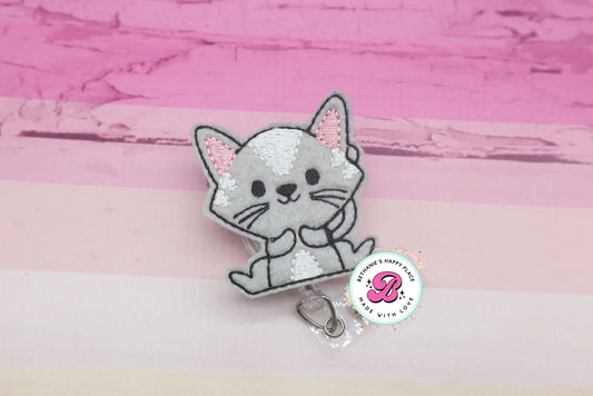 Cat badge reel - cat badge clip - cat badge holder - vet badge reel - badge reel nurse - kitten badge reel - cute kitten badge holder