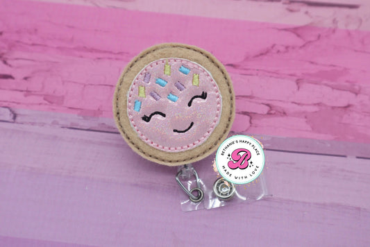 Sugar cookie badge reel - sugar cookie badge clip - frosted sugar cookie - food badge reel - cookie badge clip - nurse badge reel - ID badge