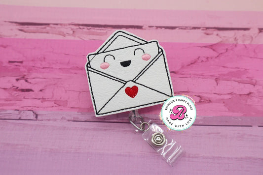 Envelope badge reel - love letter badge reel - envelope badge clip - mail carrier - cute badge reel - retractable ID holder