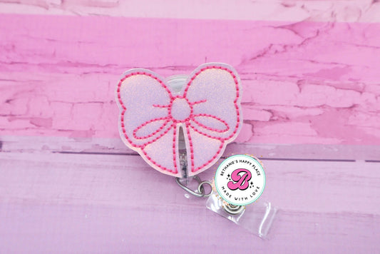 Pink bow badge reel - bow badge clip - pink bow badge holder - badge reel nurse - badge holder nurse - cute badge reel - gift for nurse