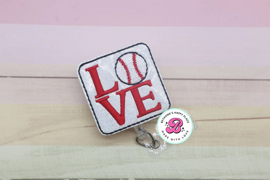 Baseball badge reel, love baseball badge reel, sports badge reel, coach badge reel, baseball coach, baseball badge clip, love badge reel