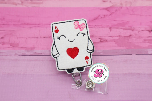 Playing card badge reel - playing card badge holder - nurse badge reel - badge holder for nurse - medical ID badge reel - retractable