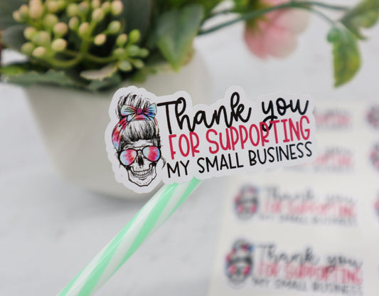 Small business stickers - thank you sticker - mom skeleton sticker - skeleton thank you sticker - packaging stickers - fun package stickers