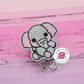 Cute elephant badge reel - elephant badge holder - elephant badge clip - badge reel nurse - badge reel teacher - retractable badge reel