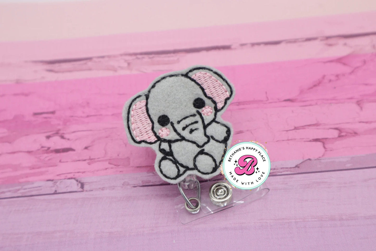 Cute elephant badge reel - elephant badge holder - elephant badge clip - badge reel nurse - badge reel teacher - retractable badge reel